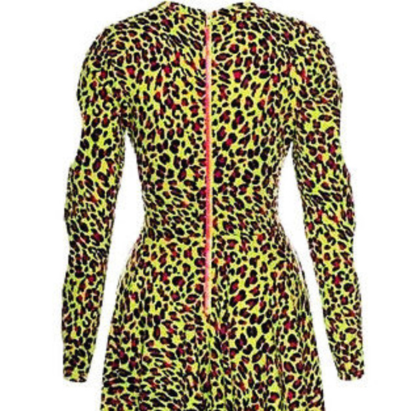 JaWBREAkER LiME LEoPARD DRESS HOLE Sleeve Zip Back - Picture 5 of 6